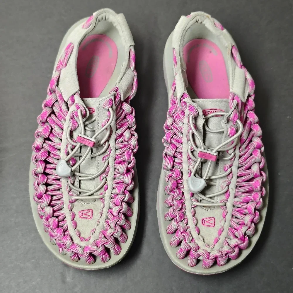 Keen Sandals Womens 7.5 Gray Pink Uneek Cord Outdoor Hiking Water Shoes